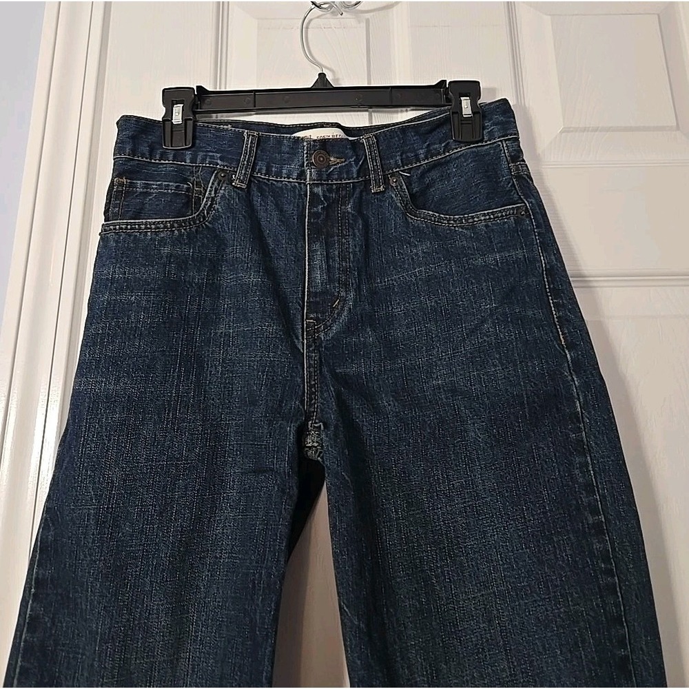Levi's 505 Denim Shorts Youth 16 ‎ Dark Washed Blue Knee Length Pre Owned - Picture 2 of 7
